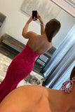 Fuchsia Mermaid Sequin Long Prom HZ0307
