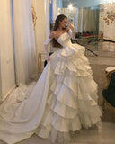 LTP0856,Charming A Line Strapless White Long Wedding Gown with Ruffles Long Bridal HZ0307