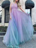 Halter Chiffon A-Line Long Prom HZ0307