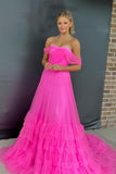 A-Line Tulle Evening Party Dress, Elegant Prom Dresses, HZ0307