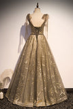 A-line Tulle Long Prom Dress with Tie HZ0307