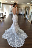 Mermaid Open Back Lace Wedding HZ0307