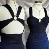 Affordable Dresses Under $160||Elegant Gradient Navy Blue Sheath Spaghetti Straps Sparkling Chiffon Prom Dress For HZ0307