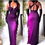 Affordable Dresses Under $160||Elegant Gradient Navy Blue Sheath Spaghetti Straps Sparkling Chiffon Prom Dress For HZ0307