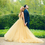 LTP0857,Ball Gown Strapless Top Lace Beading Prom GownBeautiful Long Yellow Prom Dresses with Crystal Tulle,Ball Gown Long Tulle Yellow Prom Dress with HZ0307