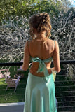 Sexy Aqua Bow Front Cutouts Long Maxi HZ0307