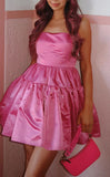 Barbie Pink Square Neck Mini Homecoming HZ0307