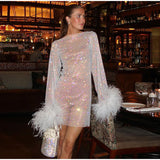 LTP1801,Spakle Long Sleeves Mini Homecoming Dresses With HZ0307