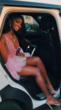 Black Girls Pink Sequins Homecoming Dresses With Appliques Beaded, HZ0307