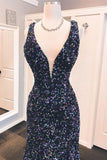 Black Sequins Mermaid Long Formal HZ0307