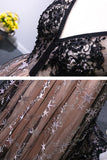 Black Stars Tulle A-line Long Formal HZ0307