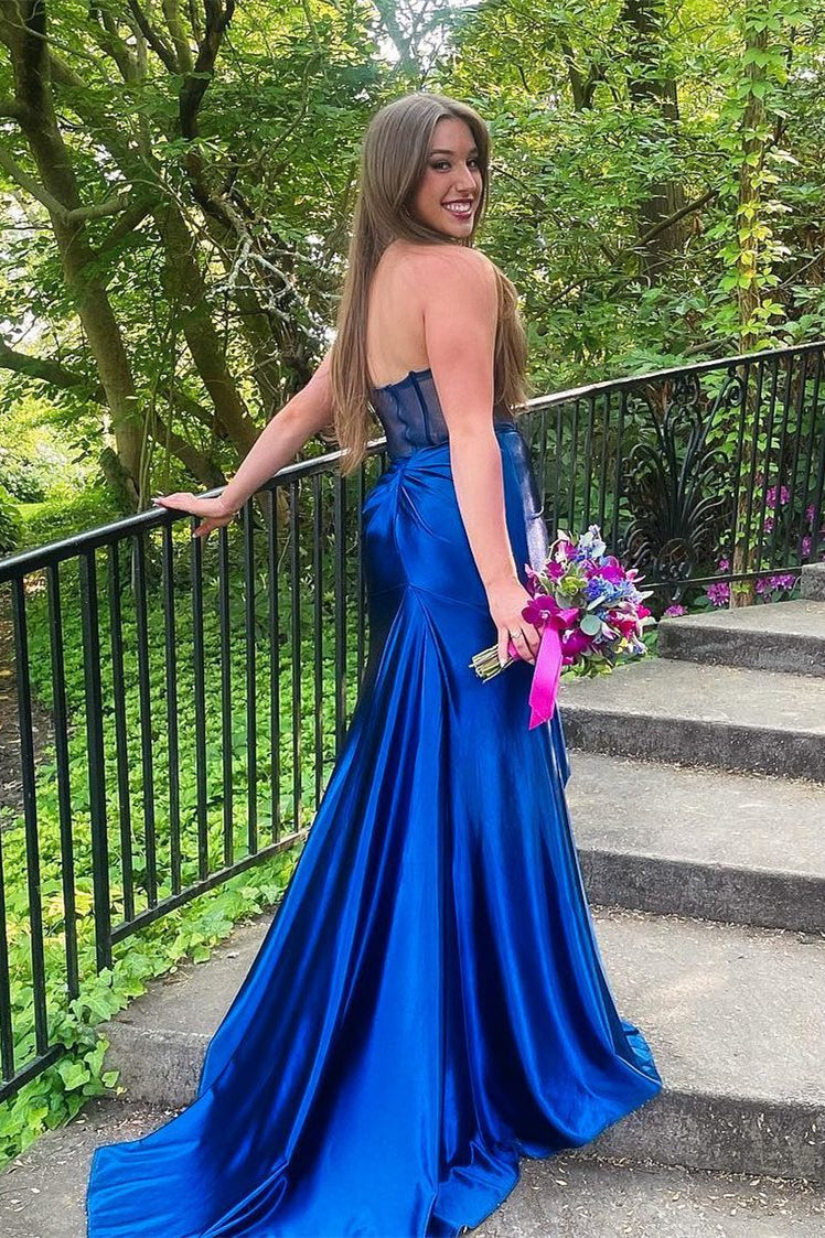 Black Strapless Scoop Mermaid Long Formal HZ0307