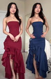 Blue Prom Dresses, Strapless Evening HZ0307