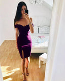 LTP1777,Off The Shoulder Satin Bodycon Mini Homecoming HZ0307