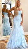 Bodycon Baby Blue Appliques Prom Dresses With HZ0307