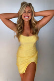 LTP1446,Bodycon yellow homecoming dresses tight cocktail HZ0307