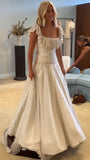 Bohemia White Lace Wedding Dresses Chiffon Bridal HZ0307