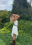 Boho Style White Lace Strapless Short Dress, HZ0307