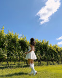Boho White Strapless Homecoming Dresses Short Ivory Party Dress, HZ0307