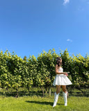 Boho White Strapless Homecoming Dresses Short Ivory Party Dress, HZ0307