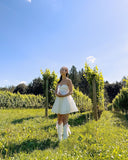 Boho White Strapless Homecoming Dresses Short Ivory Party Dress, HZ0307