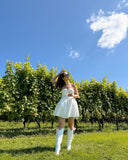 Boho White Strapless Homecoming Dresses Short Ivory Party Dress, HZ0307