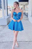 Bowknot Sleeveless A-Line Homecoming Dresses, HZ0307