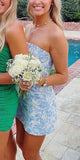 Bravo Floral Print Homecoming Dresses Strapless Mini Party Gown, HZ0307