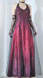 Burgundy Halter Lace Sheath Long Evening Prom HZ0307