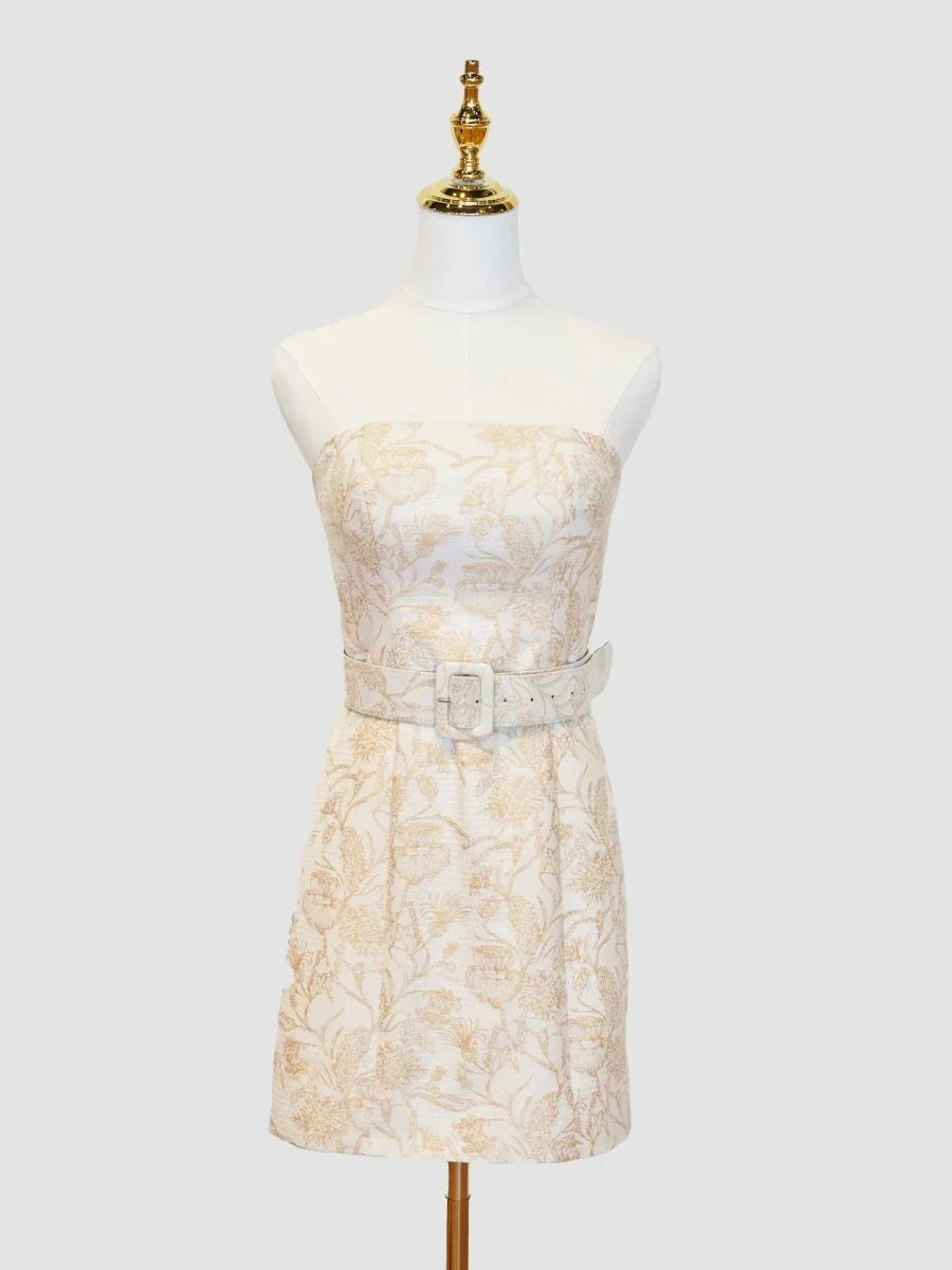 Strapless Floral Sheath Homecoming Dress Short Prom Party HZ0307