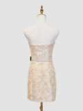 Strapless Floral Sheath Homecoming Dress Short Prom Party HZ0307