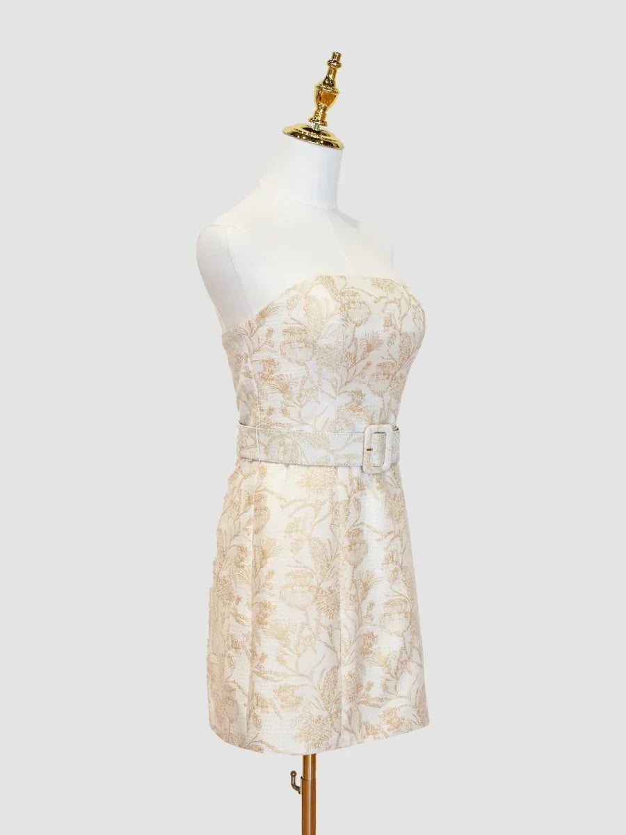 Strapless Floral Sheath Homecoming Dress Short Prom Party HZ0307