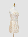 Strapless Floral Sheath Homecoming Dress Short Prom Party HZ0307
