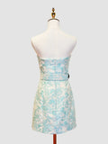 Strapless Floral Sheath Homecoming Dress Short Prom Party HZ0307