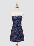 Strapless Floral Sheath Homecoming Dress Short Prom Party HZ0307