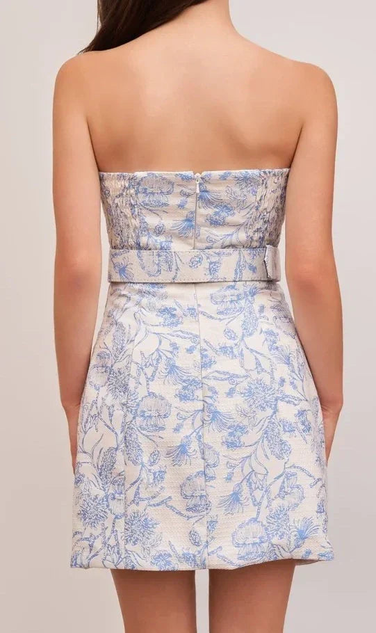 Strapless Floral Sheath Homecoming Dress Short Prom Party HZ0307