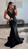 Charming V-Neck Mermaid Prom Dresses Pearl Beaded Evening Party HZ0307