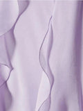Chic Lilac Chiffon Sheath Long Prom Dresses With HZ0307