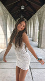 Classic Bodycon Lace Homecoming Dresses Spaghetti Straps Mini HZ0307