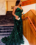Classic Dark Green Sequin Mermaid Prom HZ0307