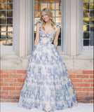 Classic Floral A-Line Evening Prom HZ0307