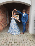 Classic Floral A-Line Evening Prom HZ0307
