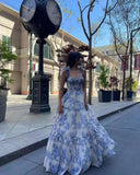 Classic Floral A-Line Evening Prom HZ0307