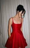 Classic Red A-Line Homecoming Dresses Sleeveless Evening Party HZ0307