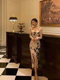 Classy Sheath Sweetheart Floral Satin Prom Dresses Birthday Outfits Evening Gown SD, HZ0307