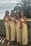 Comfortable Pastel Yellow Sheath Bridesmaid Dresses, HZ0307