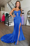 Lilac Cross Neck Mermaid Long Prom Dress With Side HZ0307