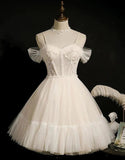 Custom Made Sweetheart Light Blue Homecoming Dress, Spaghetti Straps Tulle Hoco Cocktail Dress, HZ0307