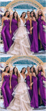 Purple Chiffon Floor Length Bridesmaid Dresses, HZ0307