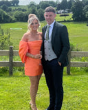 Cute Orange Tight Homecoming Dress Short Cocktail Dress, HZ0307